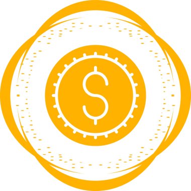 Dolar işareti simgesi, vektör illüstrasyonu basit tasarım