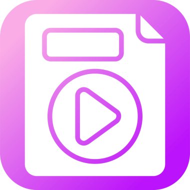 Video Dosya simgesi, basit vektör illüstrasyonu