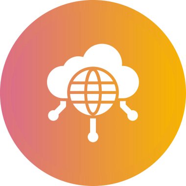 Genel Bulut web simgesi vektör illüstrasyonu 