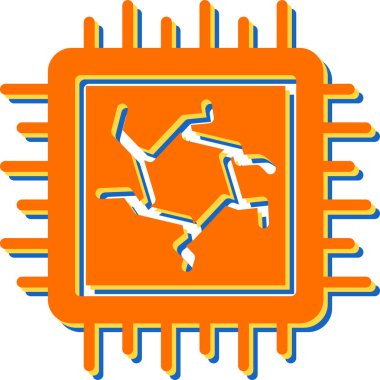 Bilgisayar Cpu simgesinin vektör illüstrasyonu