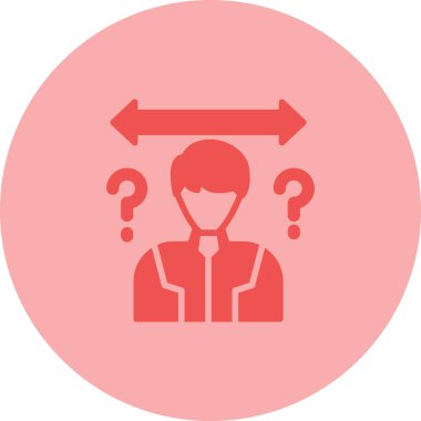 Belirsizlik konsepti simgesi, vektör illüstrasyonu basit tasarım