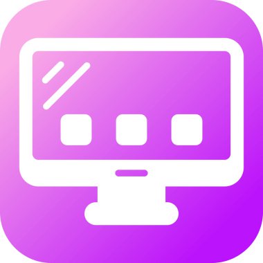 Masaüstü Bilgisayar Web simgesi basit illüstrasyon 