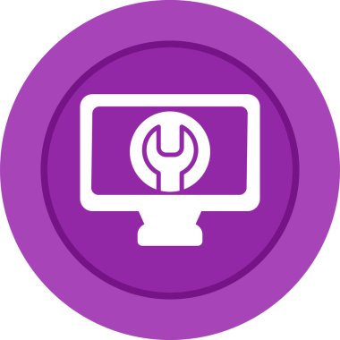 Bilgisayar ekranı simgesini onar. vektör illüstrasyonu