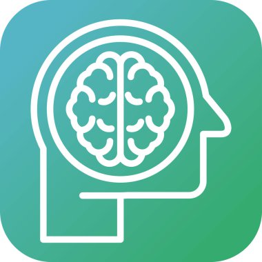 İnsan Zekası simgesi, vektör illüstrasyonu basit tasarım