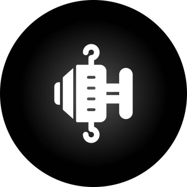 Elle zincir çekme, çelik zincir bloğu taşıyıcı ikonu. Taşıma ekipmanları arasında makara, kanca, kaldıraç, tramvay, fabrika mekaniği, inşaat alanı, garaj, atölye, depo, rıhtım