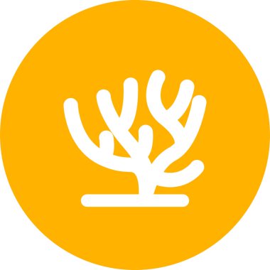 Beyaz arkaplanda izole edilmiş mercan simgesi, deniz polipinin gösterimi 