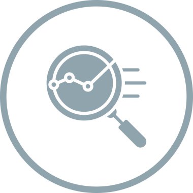 Veri analiz simgesiyle büyüteç. vektör illüstrasyonu