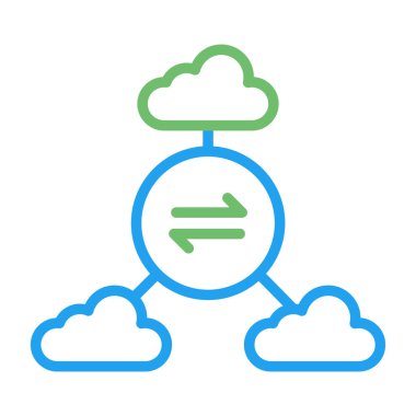 Çoklu Bulut simgesi, Bulut servisi, vektör illüstrasyonu  