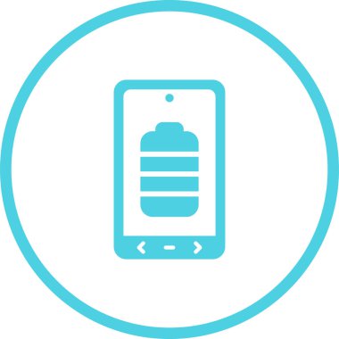 Telefon ekranının pil simgesi, vektör illüstrasyonu basit tasarım