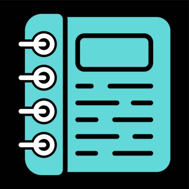 Spiral not defteri simgesi, vektör illüstrasyonu