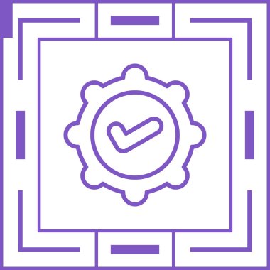 Rozet Denetimi simgesi, vektör çizimi basit tasarım