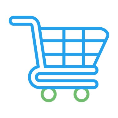 Alışveriş arabası ikon vektör illüstrasyonu