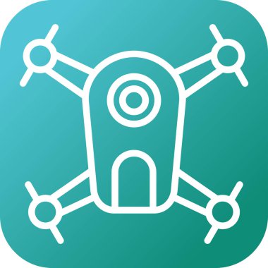 İnsansız hava aracı web simgesi, basit vektör illüstrasyonu