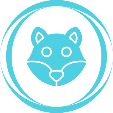 İzole edilmiş arkaplanda tilki simgesi