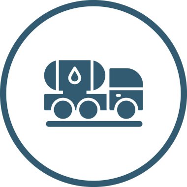 Tanker Kamyonu ikon vektör illüstrasyonu 