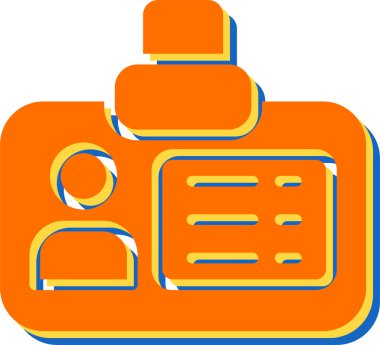 kimlik kartı simgesinin vektör illüstrasyonu