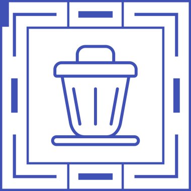 Çöp kutusu simgesi, web basit illüstrasyon