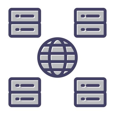 İçerik Taşıma Ağı Vektör Simgesi Beyaz Arkaplanda izole edildi 