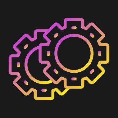 Gears web simgesi, basit vektör illüstrasyonu