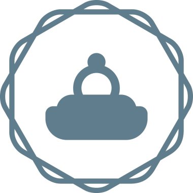 Nişan yüzüğü web simgesi vektör illüstrasyonu