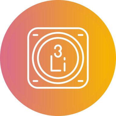 Lityum kimyasal element simgesi vektör illüstrasyonu