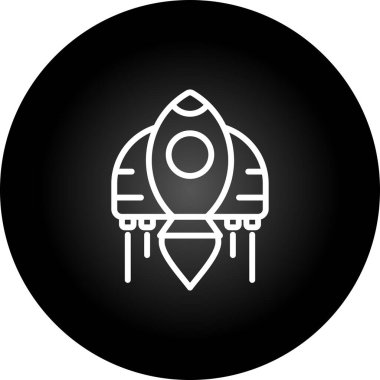 Roket. Web simgesi basit illüstrasyon