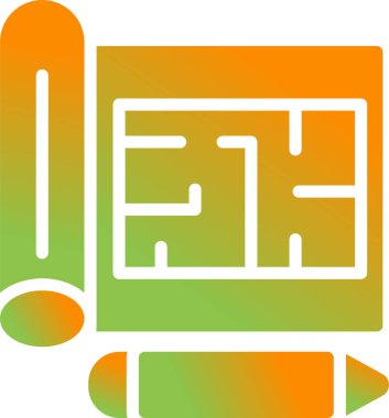 Blueprint web simgesi, basit illüstrasyon