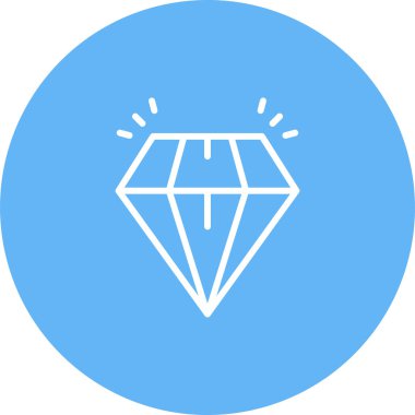 Elmas ikonu. Elmas tabela düz stil. Gemstone ikonu. Elmas logo tasarımı. Vektör çizimi. EPS 10