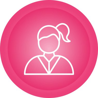Kadın avatar simgesi, vektör illüstrasyonu basit tasarım
