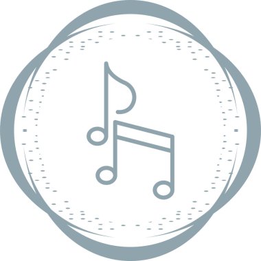 müzik notaları simgesi, web basit illüstrasyonu