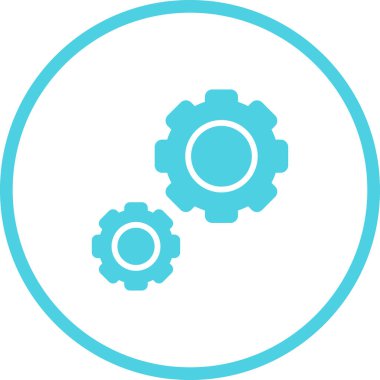 Gears web simgesi, basit vektör illüstrasyonu