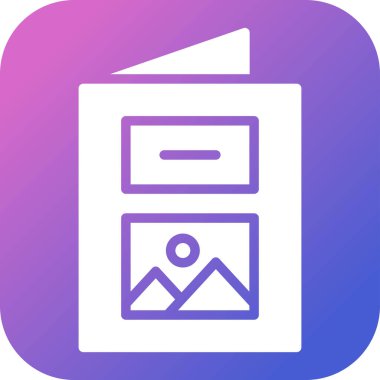 Broşür simgesi, vektör illüstrasyonu basit tasarım