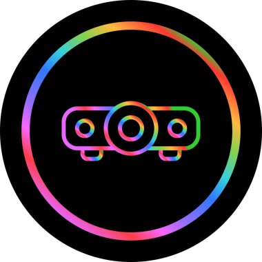 Web sitesi, Mobil, Sunum ve Logo Tasarımı için Projektör Simgesi. Vektör İllüstrasyonu