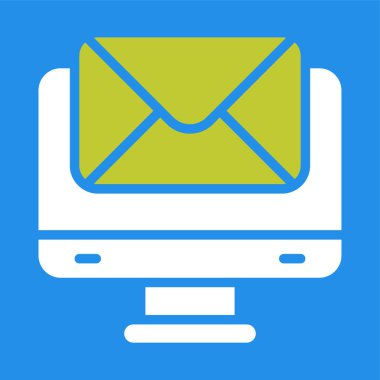 e-posta düz simgesi, vektör çizim