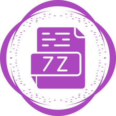 7Z dosya biçimi simgesi web basit illüstrasyon