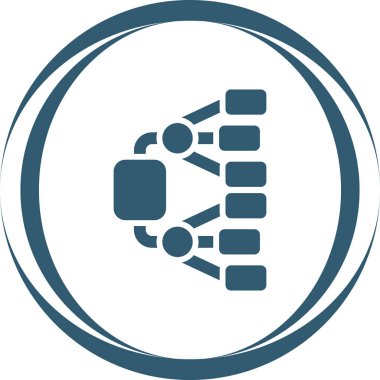 Beyaz Arkaplanda Ağ Diyagramı Vektör Simgesi İzole Edildi 