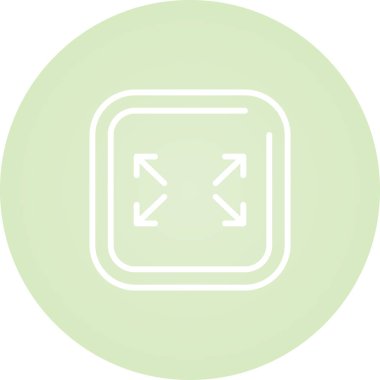 Tam Ekran Kare Simgesi, vektör illüstrasyonu 