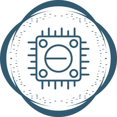 Bilgisayar Cpu simgesinin vektör illüstrasyonu