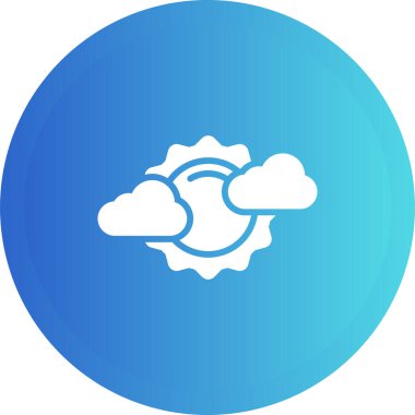 Güneşli hava ikonu, vektör illüstrasyonu basit tasarım