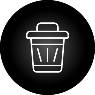 Çöp kutusu simgesi, web basit illüstrasyon