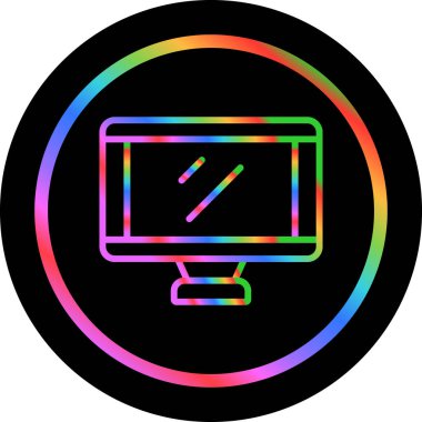masaüstü monitörü web simgesi, vektör illüstrasyonu