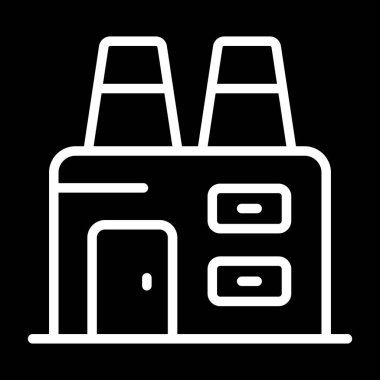 Fabrika Simgesi, Web Tasarımı Düğmesi, Vektör İllüstrasyonu