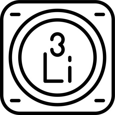 Lityum kimyasal element simgesi vektör illüstrasyonu