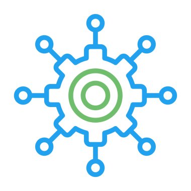 Microservices simgesi, vektör illüstrasyonu basit tasarım