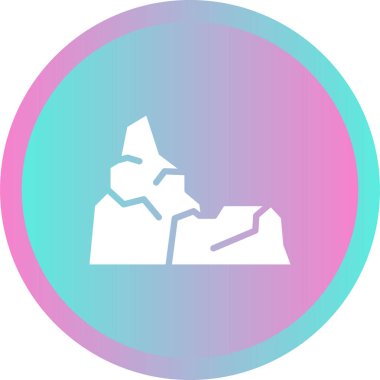 Kayaların simgesi, düz tasarım biçimi  