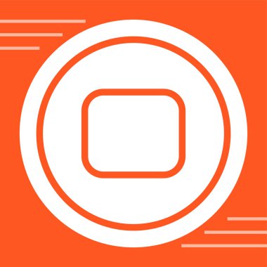 Düğme Vektör Simgesini Durdur, Ortam Sembolü, Müziği Durdur veya Video