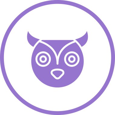 Baykuş. Web simgesi basit illüstrasyon