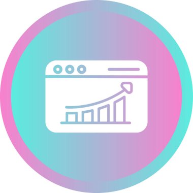 Web Analitik Web simgesi, basit illüstrasyon 