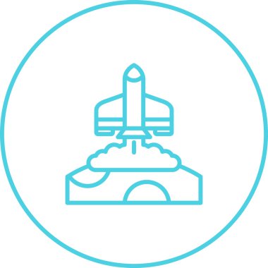 Roket. Web simgesi basit illüstrasyon