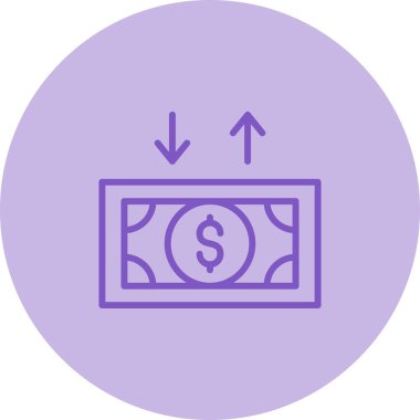 Para, Para Basit İnce Simge Vektör İllüstrasyonu